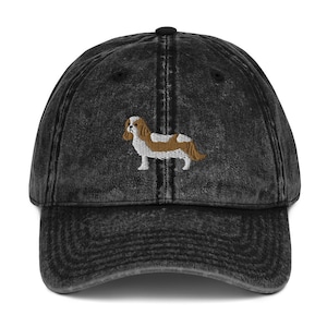 Gorra de Cavalier King Charles Spaniel, gorra vintage unisex bordada, regalos de Cavalier King Charles Spaniel, gorra para mamá y papá de perro.