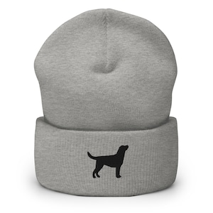 Black Labrador Retriever beanie, Black lab hat, Labrador Retriever beanie, Embroidered Cuffed Beanie.