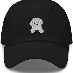Maltipoo hat, maltese poodle mix dog hat, embroidered unisex hat, maltipoo gift, white doodle hat, maltipoo mom dad hat.