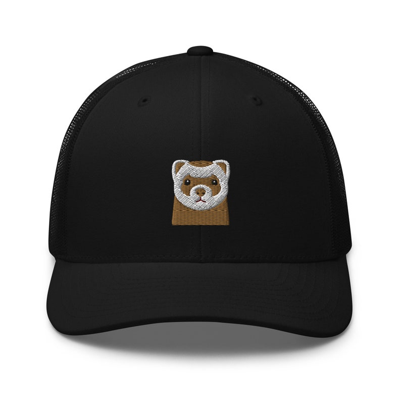 Bust Hat Ferret Trucker Hat, Embroidered Ferret Bust Hat, Unisex Hat, Ferret ...