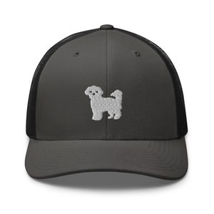 Cappello da camionista bianco maltese, cappello unisex ricamato, regalo maltese, cappello maltese per mamma e papà, regalo per gli amanti maltesi, nuovi modelli di cappelli da camionista.
