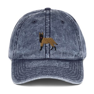 Belgian Malinois hat, colored Malinois hat, embroidered unisex vintage hat, belgian malinois gifts, malinois dog mom dad hat.