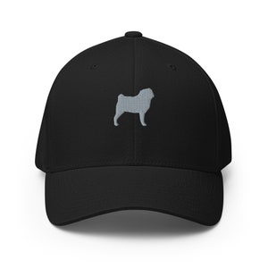 Pug hat, pug gift, embroidered unisex structured hat, pug mom pug dad hat,