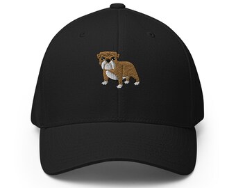 Chapéu de buldogue, chapéu estruturado unissex bordado, chapéu de mãe de buldogue de desenho animado, chapéu de pai de buldogue, presentes fofos de buldogue