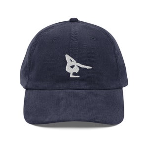 Gymnastics corduroy hat, gymnast hat, embroidered corduroy hat, gymnastics gift, for team coach.