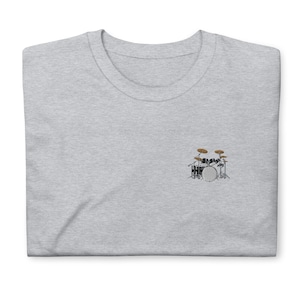 Drum shirt, embroidered Short-Sleeve Unisex T-Shirt, Drummer shirt, Drum gifts.