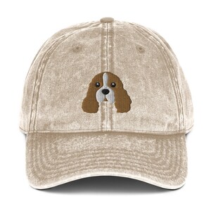 Gorra de Cavalier King Charles Spaniel, gorra vintage unisex bordada, regalo de Cavalier King Charles Spaniel, nuevos diseños de gorras vintage.
