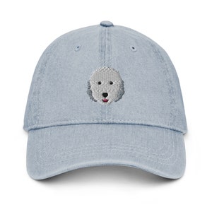 Sheepadoodle hat, embroidered sheepadoodle hat, sheepadoodle gifts, Denim Hat, sheepadoodle mom hat, dad hat.
