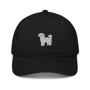 Cappello maltese bianco, cappello biologico ricamato per papà, regalo maltese, cappello maltese per mamma e papà, regalo per gli amanti dei maltesi.