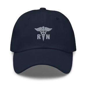 Medical symbol hat, nurse hat, registered nurse hat, nurse gift, embroidered unisex baseball hat, for adults.