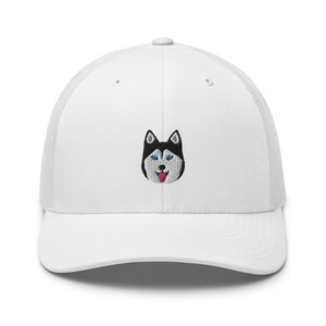 Husky trucker hat, embroidered unisex hat, Siberian husky gifts, siberian husky mom dad hat.