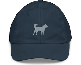 Korean Jindo Kids hat, Embroidered unisex Youth Baseball Cap, Korean Jindo Gifts, 2-10 year old.