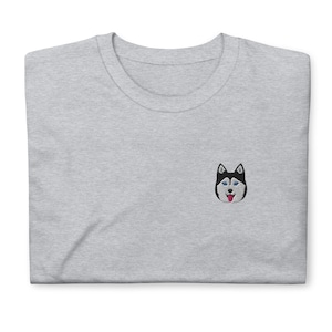 Siberian Husky shirt, embroidered Short-Sleeve Unisex T-Shirt, Siberian Husky gifts.
