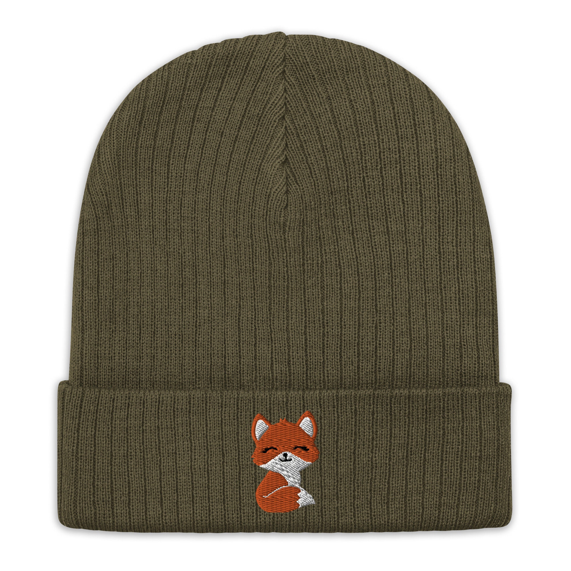 Bonnet Tricoté Motif Renard Brodé – Chaud Et Mignon, Pour Femmes Et Filles – Cadeau Kawaii