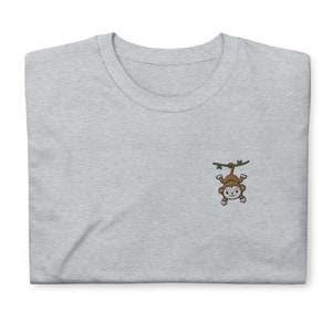 Monkey shirt, Kawaii Monkey Shirt, embroidered Short-Sleeve Unisex T-Shirt, Monkey gifts.