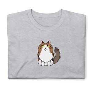 Chemise chat des forêts norvégiennes, t-shirt unisexe à manches courtes, cadeaux chat des forêts norvégiennes.