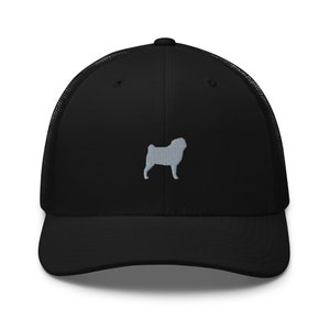 Pug trucker hat, pug gift, embroidered unisex hat, pug mom pug dad hat,