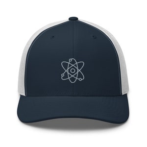 Cappellino da camionista con scritta &quot;Physics&quot;, cappellino unisex ricamato, cappellino con scritta &quot;Physics&quot; (fisica quantistica), regali con scritta &quot;Physics&quot;, grigio.