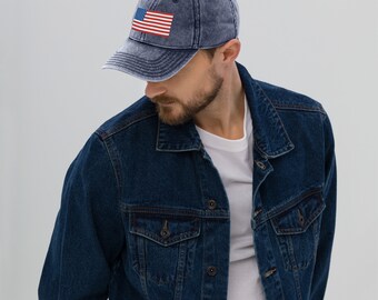 Cappellini da baseball vintage personalizzati per uomo con toppa della bandiera americana, traspiranti, ideali per la primavera. - Italia