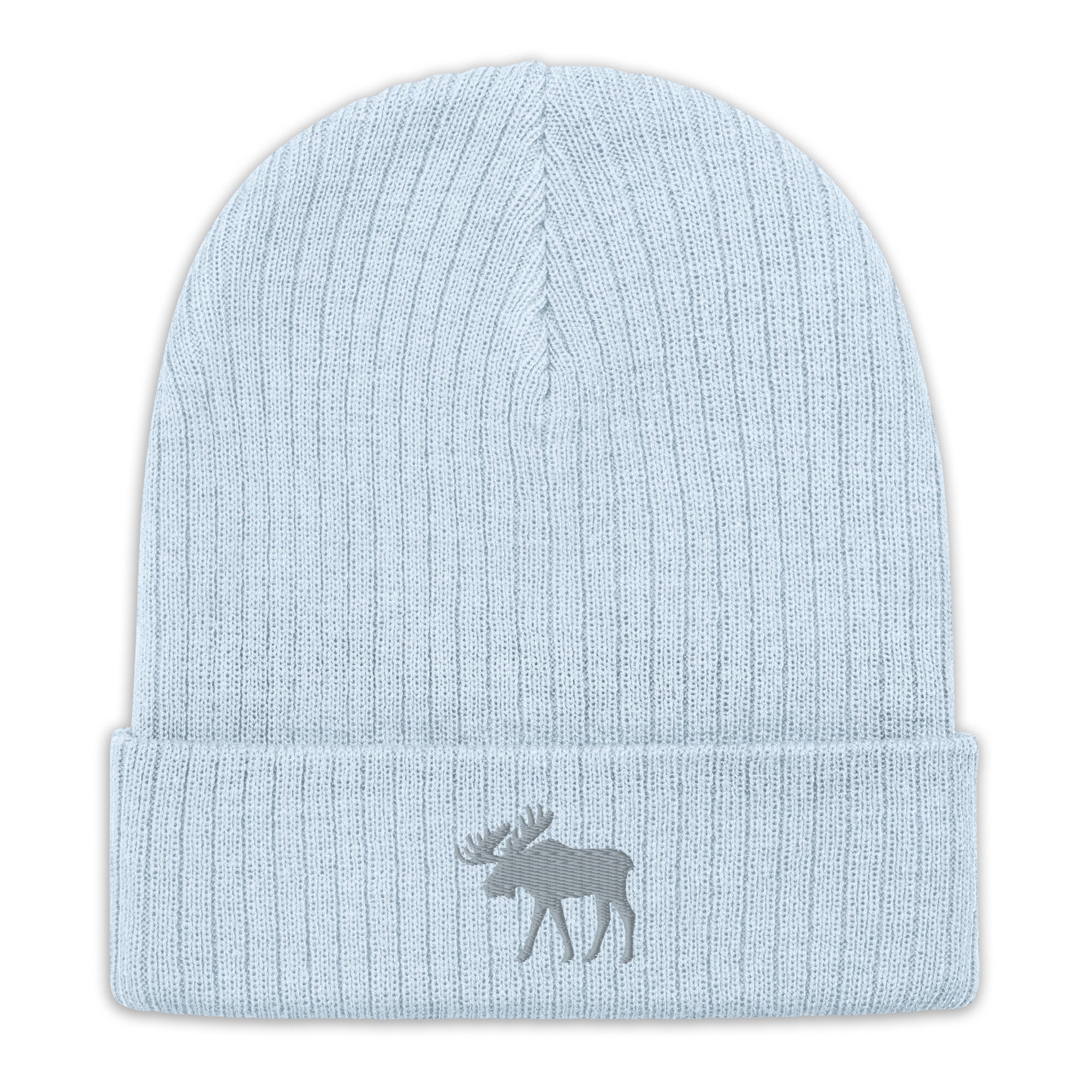 Moose Beanie, Embroidered Unisex Beanie Hat, Womens, Mens