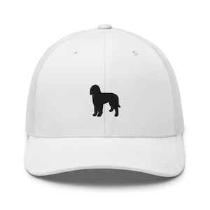 Labradoodle trucker hat, embroidered unisex hat, for adults, labradoodle gifts, black embroidery.