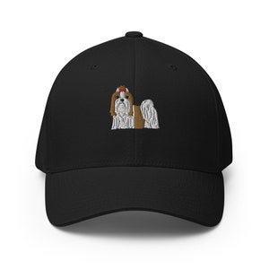 Shih tzu hat, embroidered unisex structured hat, cute kawaii shih tzu hat, shih tzu whole body, shih tzu gift.