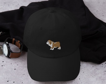 Chapéu de buldogue, chapéu de mãe de buldogue, chapéu de pai de buldogue, chapéu de beisebol unissex bordado, presentes de buldogue para amantes de buldogue.