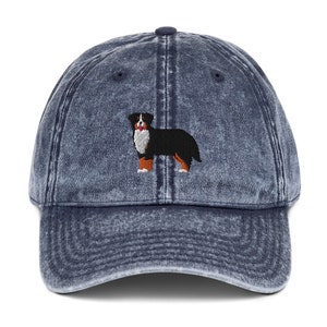 Berner Sennenhund Mütze, bestickter Unisex Vintage Hut, Berner Sennenhund Geschenke, Berner Mama Papa Hut.