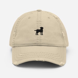Black Labrador hat, embroidered labrador hat, labrador retriever hat, unisex Distressed Dad Hat, labrador gift.