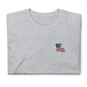 Louisiana shirt, embroidered Short-Sleeve Unisex T-Shirt, Louisiana gifts.