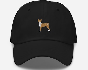 Basenji hat, embroidered unisex baseball hat, basenji gifts, basenji mom hat, basenji dad hat, birthday, Christmas gifts.