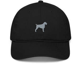 German Wirehaired Pointer hat, embroidered unisex organic dad hat, German Wirehaired Pointer gift, dog mom dad hat.