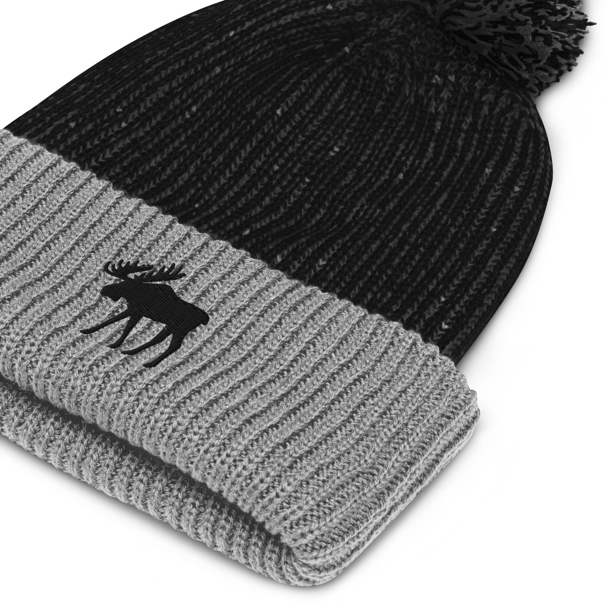 帽子 moose's beanie cuffed-beanie-black-front-