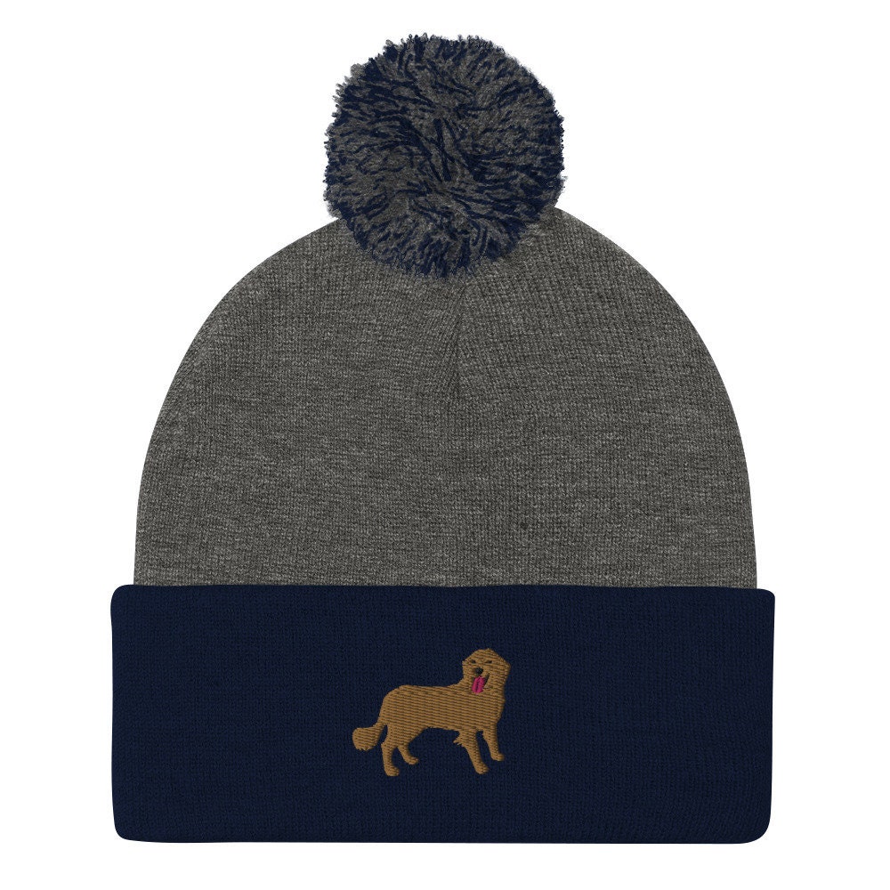 Winter Knitted Beanie Skull Cap Embroidered Golden Retriever Dog Lover Gift One Embroidered Golden Retriever Beanie Hat: Unisex Dog Lover  main image 4