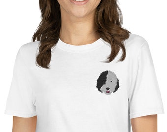 Sheepadoodle shirt, embroidered sheepadoodle shirt, sheepadoodle gift, dog mom dog dad gift, Short-Sleeve Unisex T-Shirt