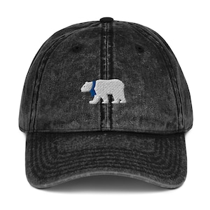 Polar bear hat, embroidered unisex vintage hat, polar bear gift, polar bear lover hat, new vintage hat designs.
