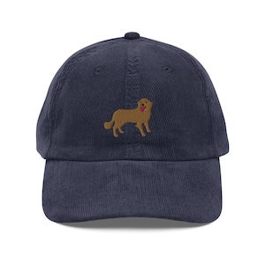 Golden Retriever Corduroy hat,  Embroidered unisex corduroy hat, Golden Retriever Gifts.