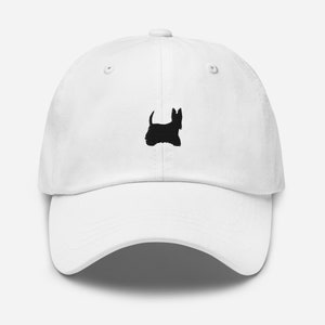 Scottish terrier hat, embroidered Scottish terrier hat, Scottish terrier gift, dog mom dog dad hat.