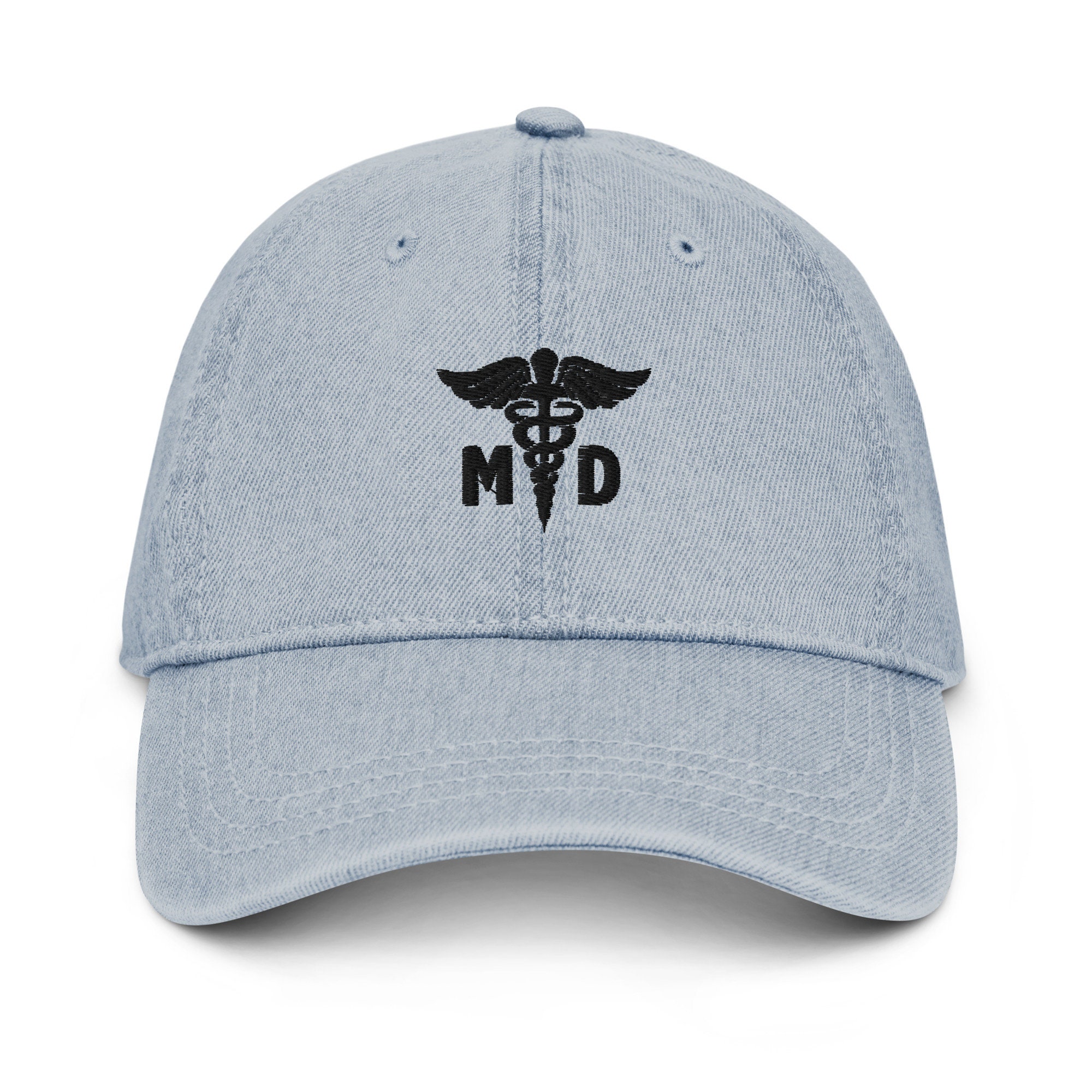 Doktorhut, medizinischer Symbolhut, Medizinstudierender, Abschlussgeschenke der medizinischen Fakultät, gestickter Unisex-Denim-Hut.