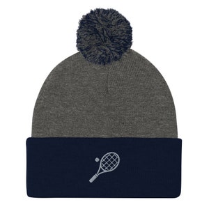 Gorro de tenis, gorro con pompón bordado, gorro de tenis de invierno, regalos de tenis, cumpleaños, regalos de Navidad.