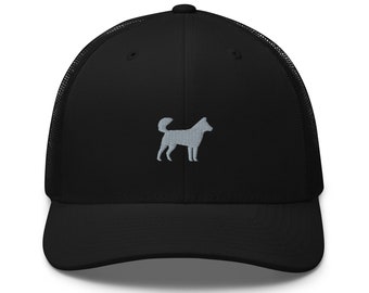 Korean Jindo trucker hat, embroidered unisex hat, Korean Jindo dog gift.
