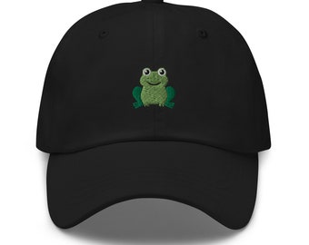 Frog hat, embroidered baseball hat, for frog lovers, frog gifts.