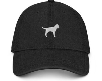 Border terrier hat, border terrier gift, Embroidered unisex Denim hat, birthday gift, Christmas gift, dog mom dad hat.