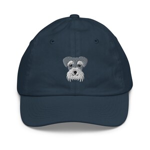 Miniature Schnauzer Kids hat, Embroidered unisex Youth Baseball Cap, Schnauzer Gifts, 2-10 year old.