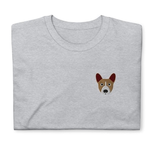 Basenji shirt, embroidered Short-Sleeve Unisex T-Shirt, Basenji gifts.