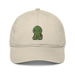 Sköldpaddahatt, söt kawaiisköldpadda, broderad unisex ekologisk pappahatt, sköldpaddspresenter.