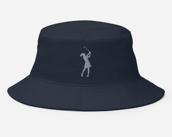 Golf bucket hat, Embroidered female golf bucket hat, golf gifts for women, golf bucket hat for women.