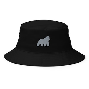 Gorilla hat, embroidered unisex bucket hat,  gorilla gifts, gorilla 2.