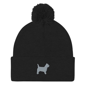 Gorro de cairn terrier, gorro con pompón bordado, regalo de cairn terrier, gorro para mamá y papá de perro cairn terrier.