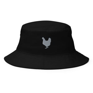 Gorro de pollo, gorro de pescador unisex bordado, regalo de pollo para los amantes de los pollos.